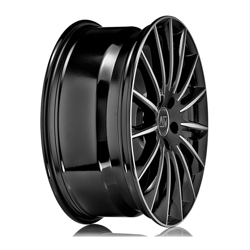 Msw By Oz Gloss Black Polished Face Wider Rear Alloy Wheels