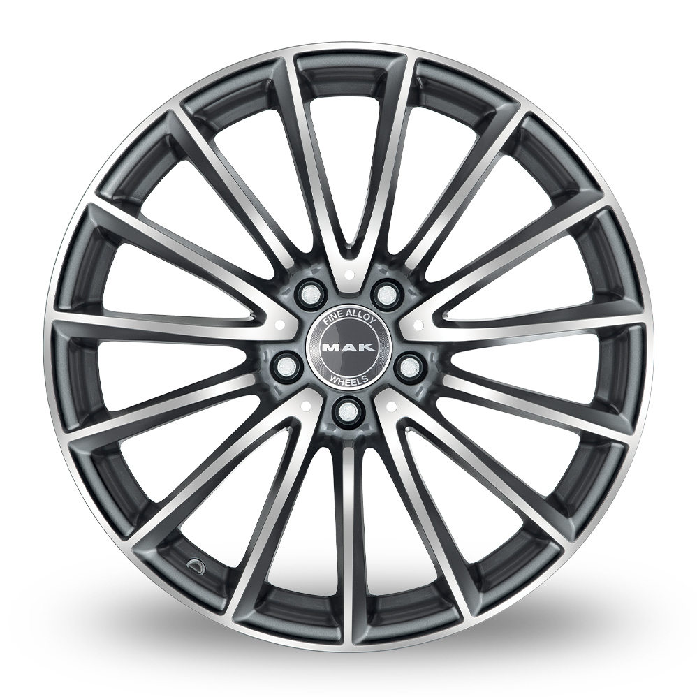 Mak Komet Gun Metal Mirror Face Alloy Wheels Wheelbase