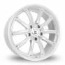 18 Inch BK Racing 201 White Polished Alloy Wheels