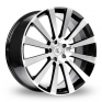 20 Inch BK Racing 660 Black Polished Alloy Wheels