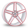 20 Inch Autec Delano White Red Alloy Wheels