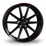 19 Inch Borbet LX Black Red Alloy Wheels