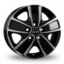 16 Inch Borbet CWG Black Polished Alloy Wheels