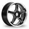 17 Inch Lenso D1-RS Black Polished Rim Alloy Wheels