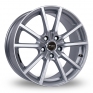 17 Inch Fox Racing FX10 Hyper Silver Alloy Wheels