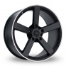 8x18 (Front) & 8.5x18 (Rear) Fox Racing MS003 Black Polished Pinstripe Alloy Wheels