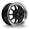 16 Inch Rota GT3 Black Polished Lip Alloy Wheels