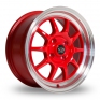 15 Inch Rota GT3 Red Polished Lip Alloy Wheels