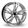 22 Inch Hawke Aquila Silver Alloy Wheels