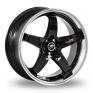 20 Inch Lenso D1-R Black Polished Lip Alloy Wheels