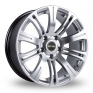 8x18 (Front) & 9x18 (Rear) Riva MVR Silver Alloy Wheels