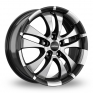 15 Inch Ronal R59 Black Polished Alloy Wheels