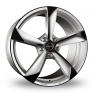 19 Inch Borbet S Silver Black Glossy Alloy Wheels