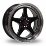 17 Inch Lenso Spec J Black Polished Lip Alloy Wheels