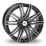 16 Inch AC Wheels Volt Black Polished Alloy Wheels