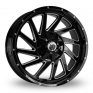 20 Inch Wolfrace Wildtrek Black Polished Alloy Wheels