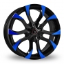 17 Inch Wolfrace Assassin Black Blue Alloy Wheels