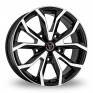 18 Inch Wolfrace Assassin TRS Black White Alloy Wheels