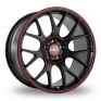 18 Inch BBS CH-R Nurburgring Black Red Alloy Wheels