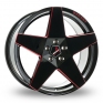 17 Inch Borbet A Neu Black Red Alloy Wheels