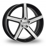 7x17 (Front) & 8x17 (Rear) Dotz CP5 Black Polished Alloy Wheels