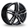18 Inch Fondmetal Hexis Black Polished Alloy Wheels