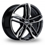 19 Inch Fondmetal Hexis Black Polished Alloy Wheels