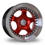 15 Inch KAMBR 150R Candy Red Alloy Wheels