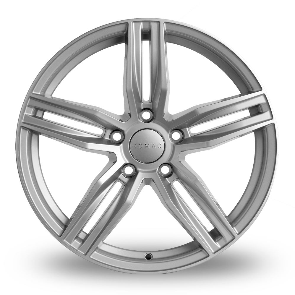 8.5x19 (Front) & 9.5x19 (Rear) Romac Venom Silver Alloy Wheels