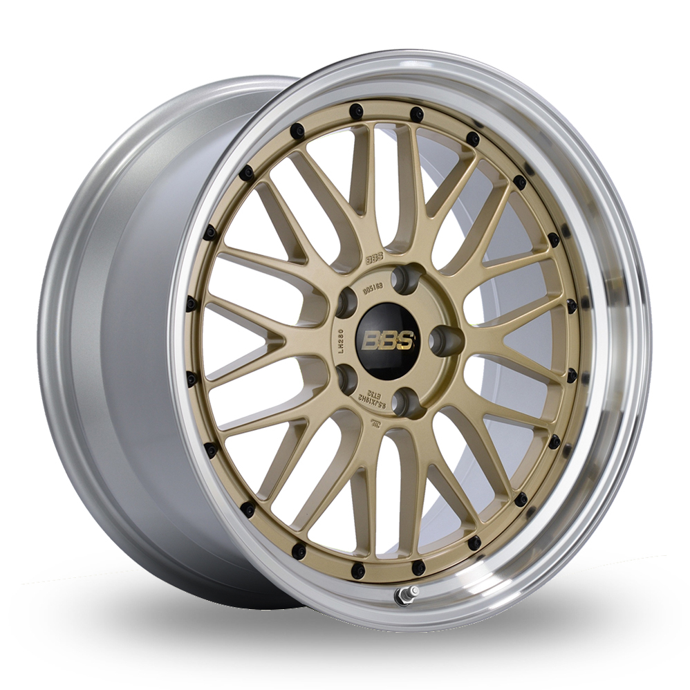 17 Inch BBS Forged Le Mans Gold Polished Lip Alloy Wheels