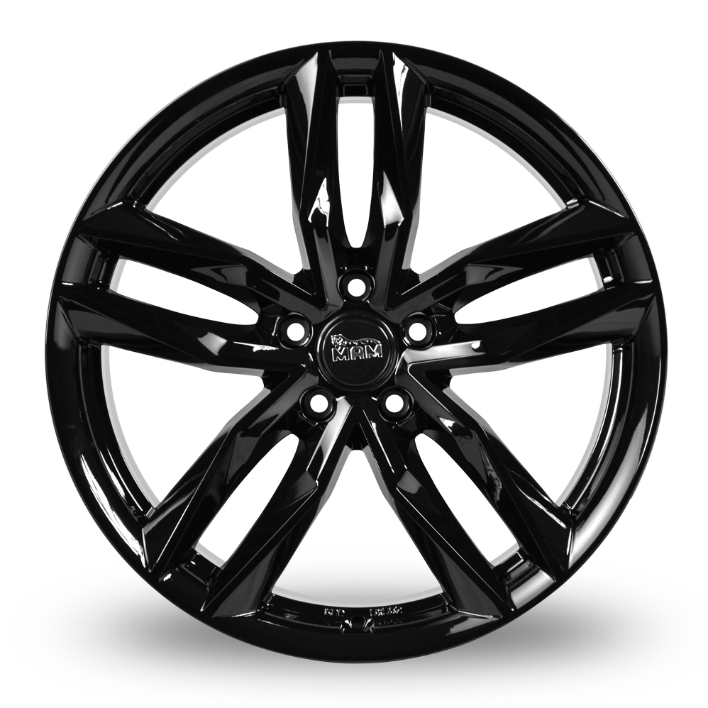 18 Inch MAM RS3 Black Polished Alloy Wheels