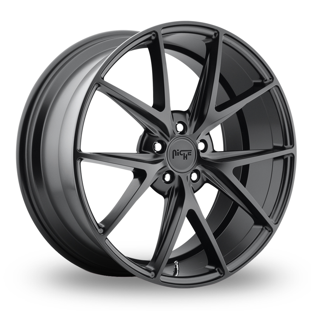 8.5x19 (Front) & 9.5x19 (Rear) Niche Misano Matt Black Alloy Wheels