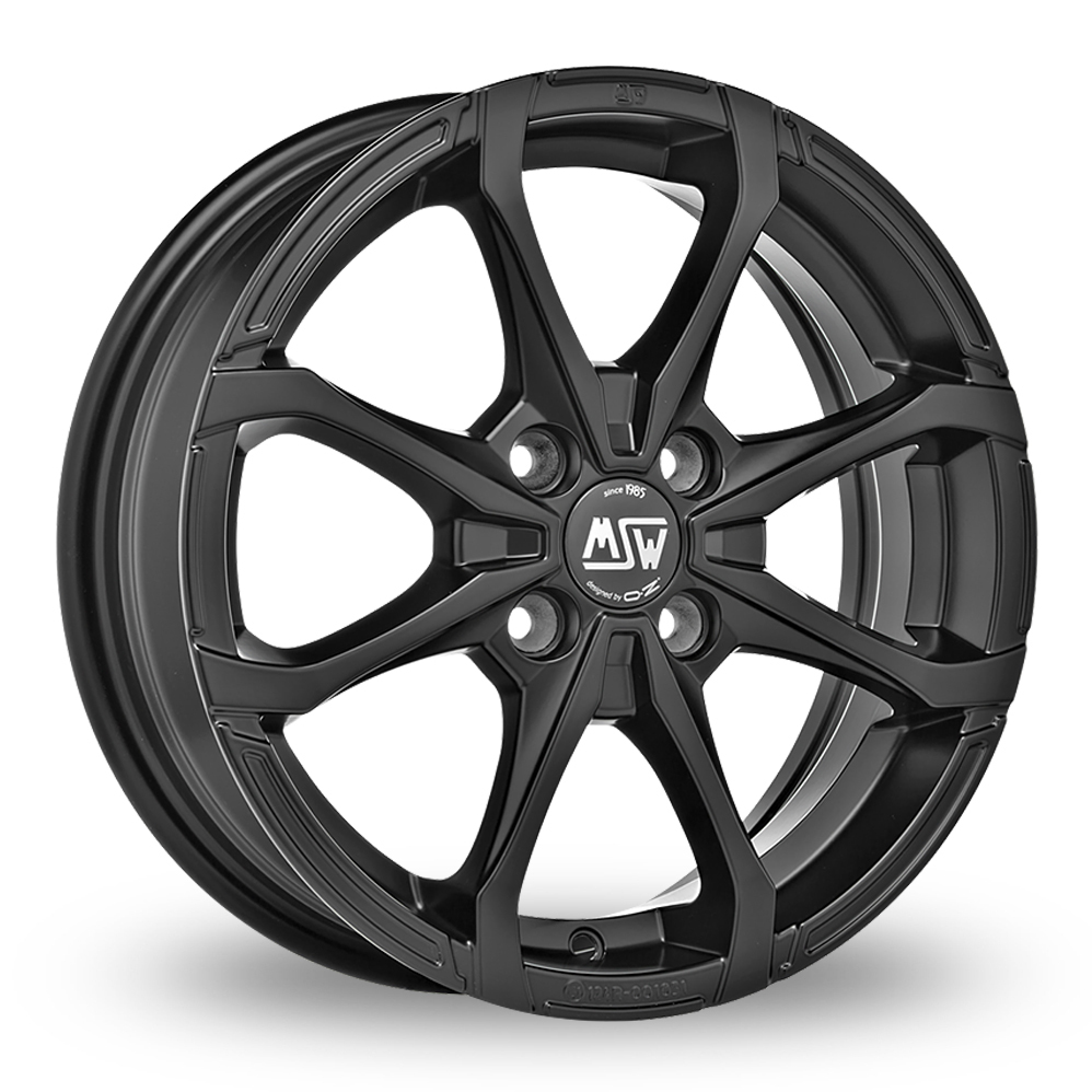 16 Inch MSW (by OZ) X4 Matt Black Alloy Wheels