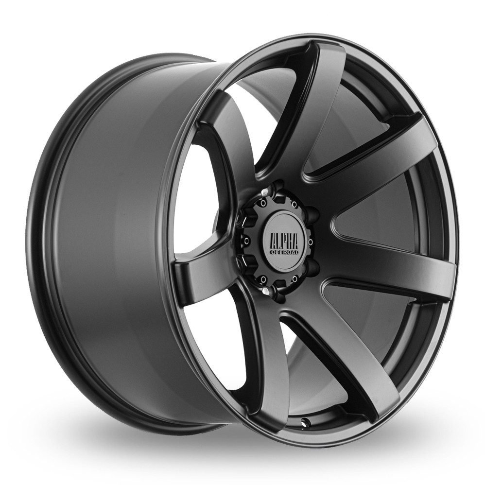 20 Inch Alpha Offroad Gauntlet Satin Black Alloy Wheels