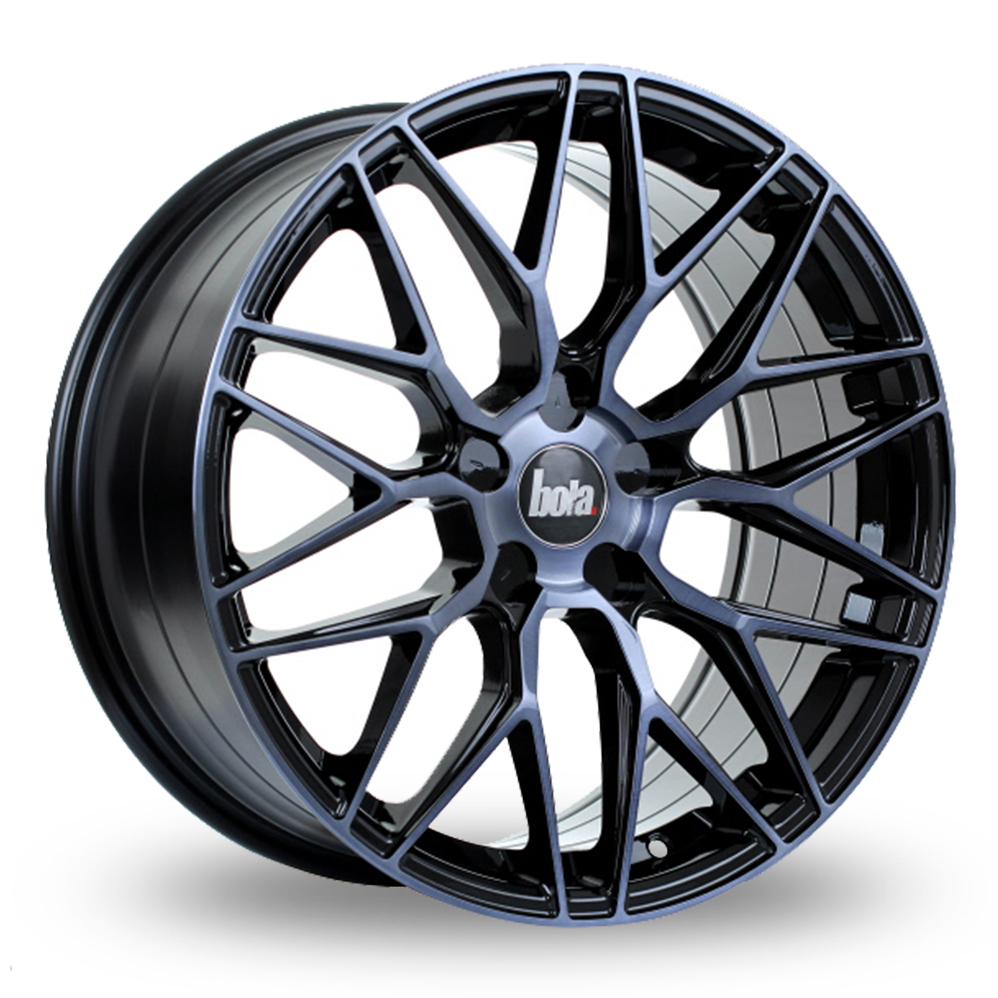 8.5x19 (Front) & 9.5x19 (Rear) Bola B17 Smoke Black Alloy Wheels