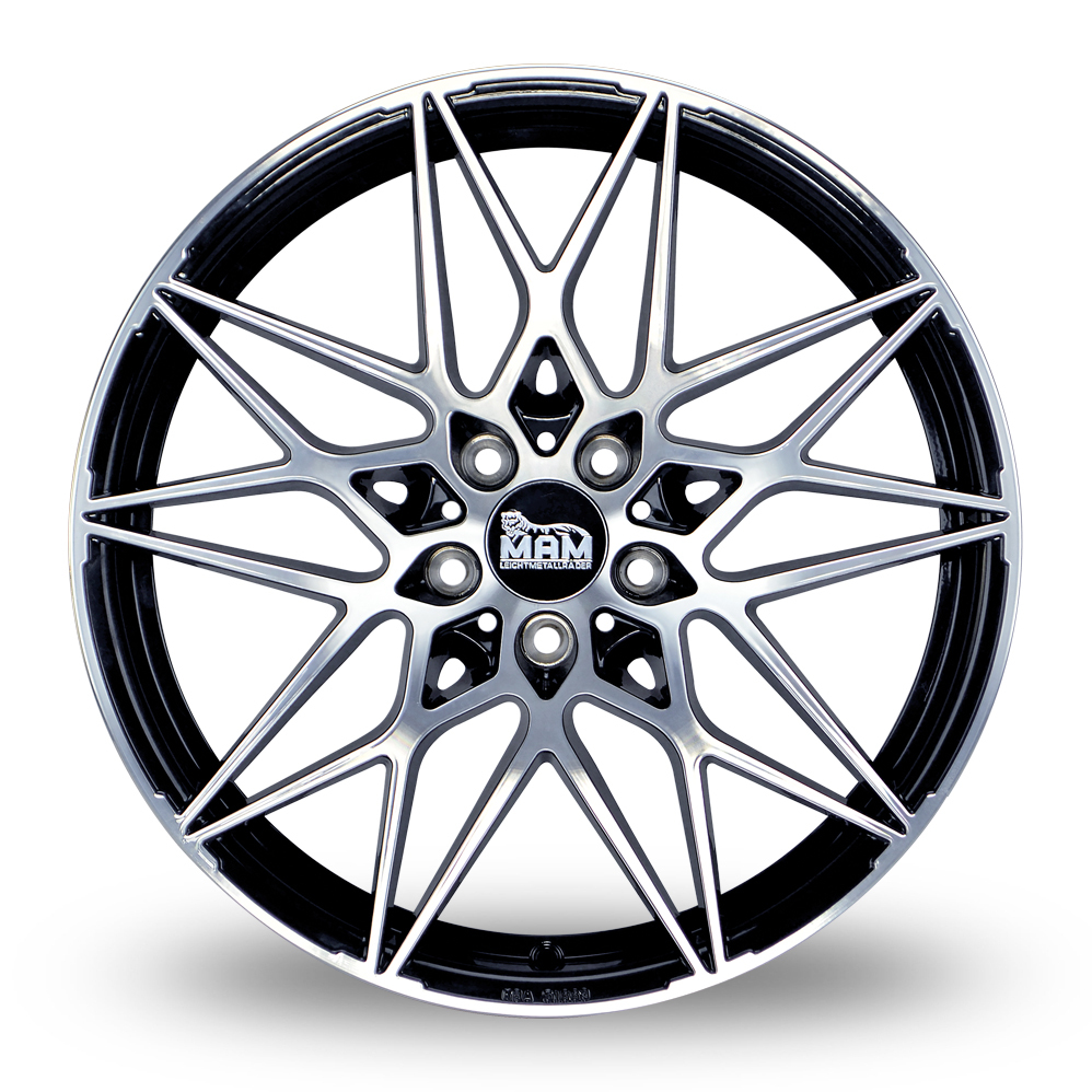 18 Inch MAM B2 Black Front Polished Alloy Wheels