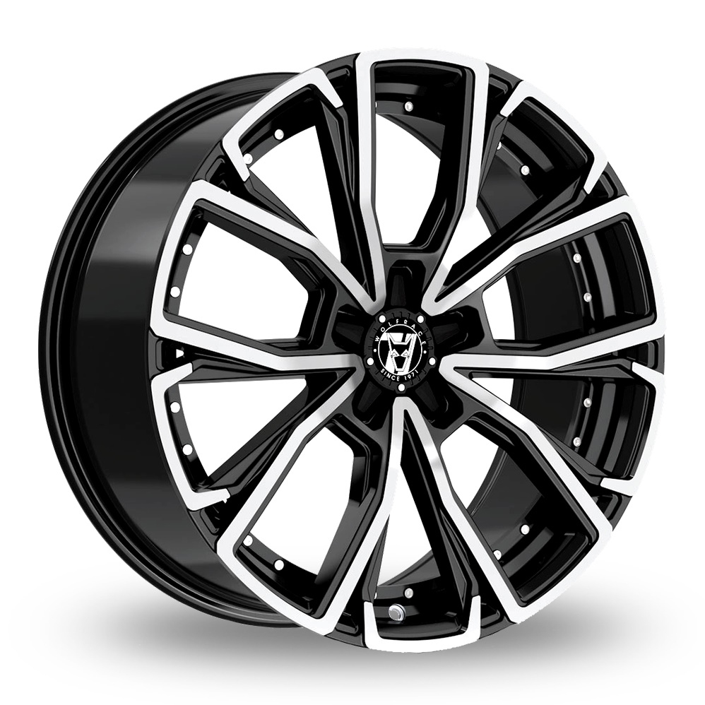 20 Inch Wolfrace Matrix Custom Gloss Black Polished Alloy Wheels