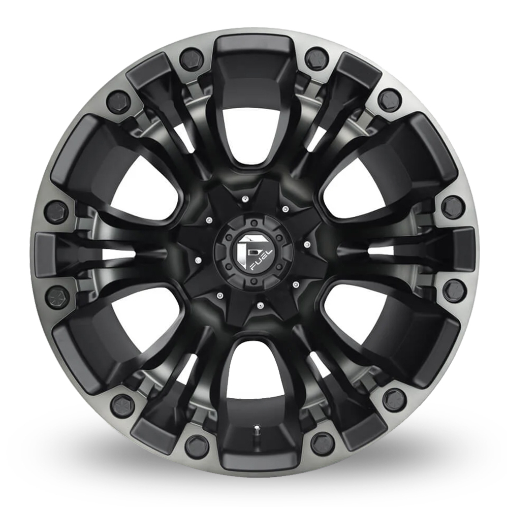 18 Inch Fuel Off-Road Vapor MATT BLACK W/MACHINE DARK TINT LIP Alloy Wheels