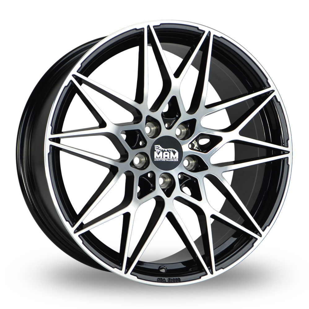 18 Inch MAM B2 Black Front Polished Alloy Wheels