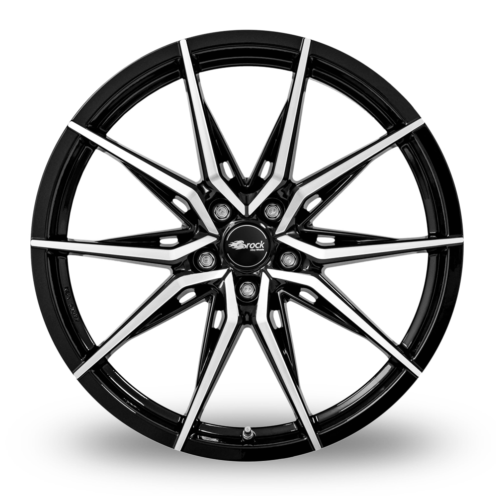 18 Inch Brock B42 Black Polished Alloy Wheels