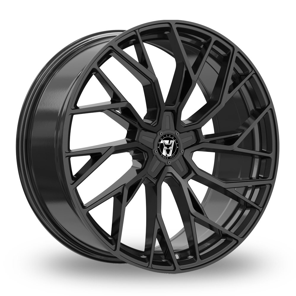 22 Inch Wolfrace Voodoo Black Edition Gloss Black Alloy Wheels