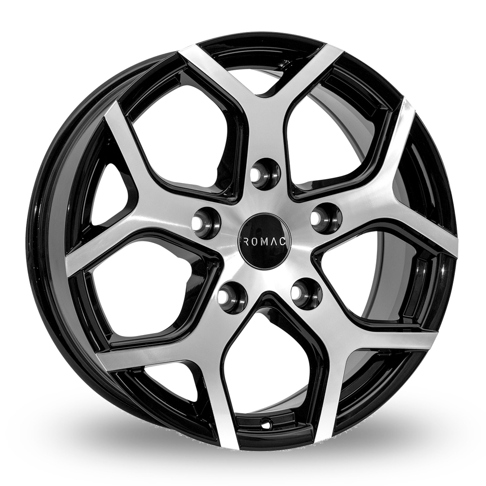 18 Inch Romac Cobra Black Polished Alloy Wheels