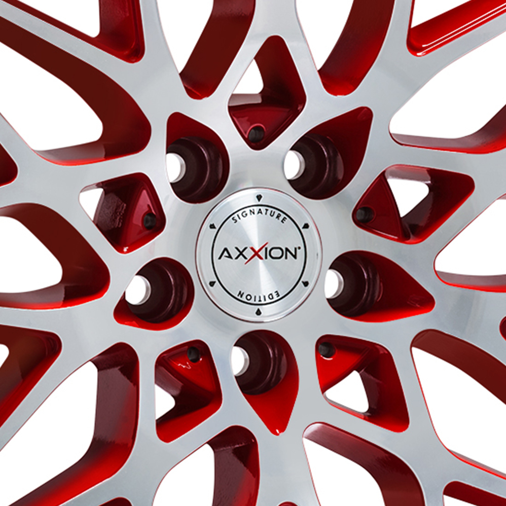 21 Inch Axxion AX9 Red Machined Alloy Wheels