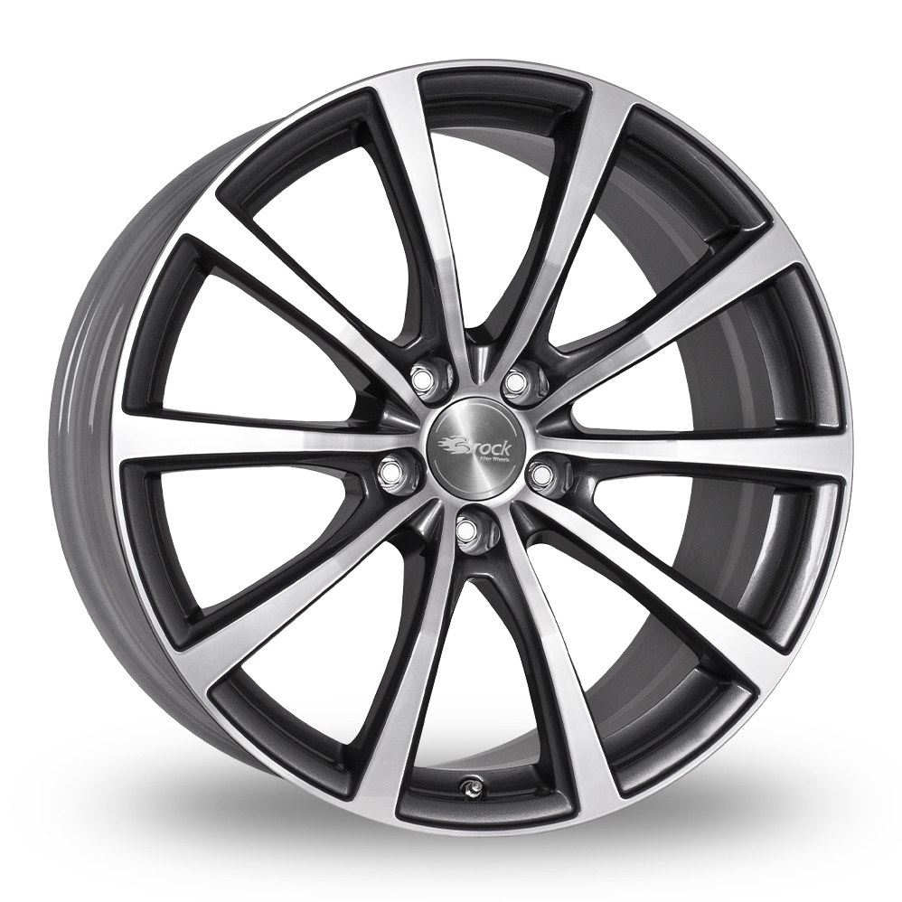 22 Inch Brock B32 Grey Polished Alloy Wheels