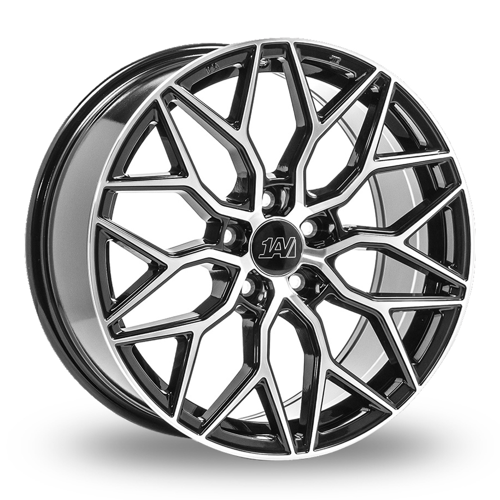 19 Inch 1AV ZX12 Black Polished Alloy Wheels