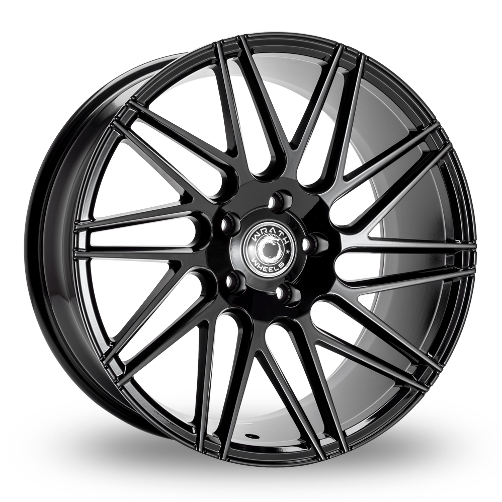 18 Inch Wrath WF4 Black Polished Alloy Wheels