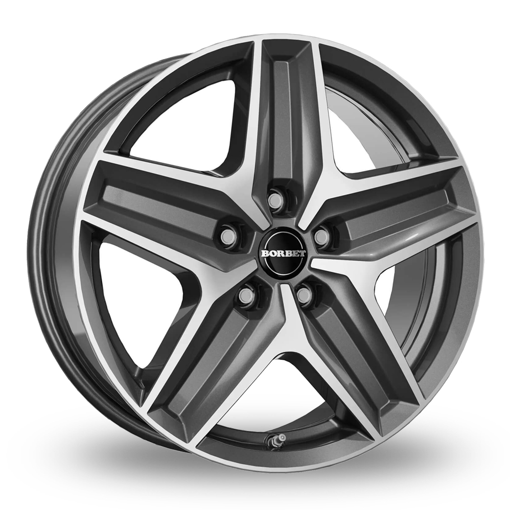 18 Inch Borbet CWZ Anthracite Polished Alloy Wheels