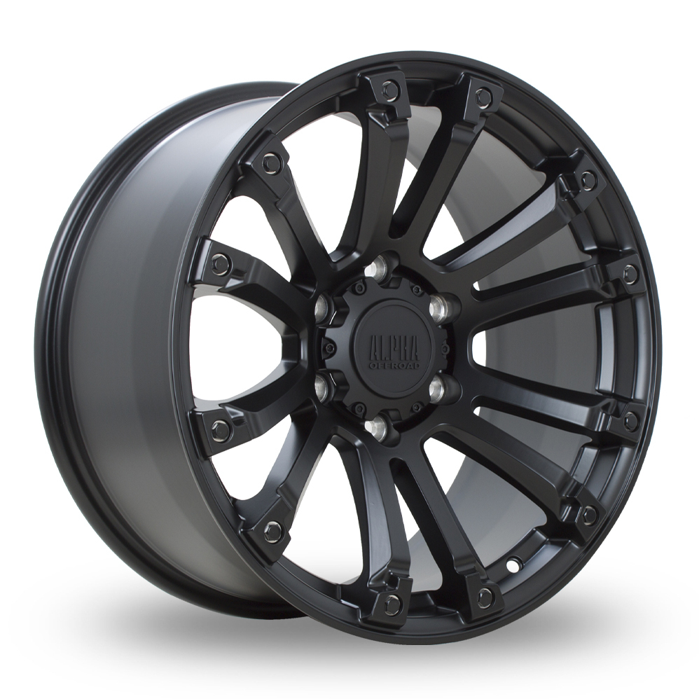 20 Inch Alpha Offroad Maverick Satin Black Alloy Wheels