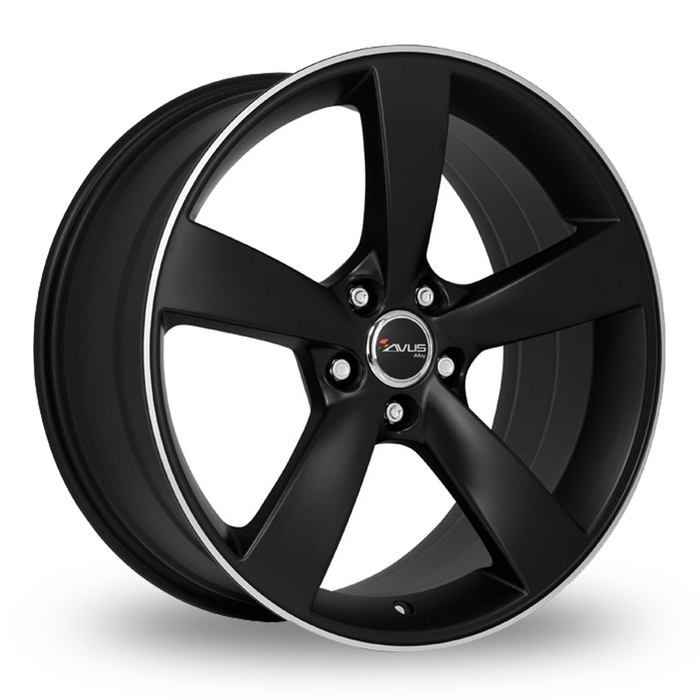 21 Inch Avus Racing AF10 Matt Black Polished Alloy Wheels