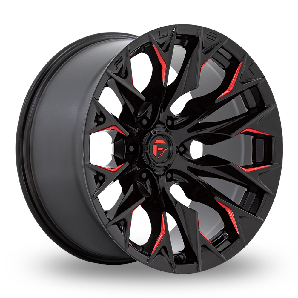 Fuel Off-Road Flame 6 Gloss Black Milled Candy Red 20